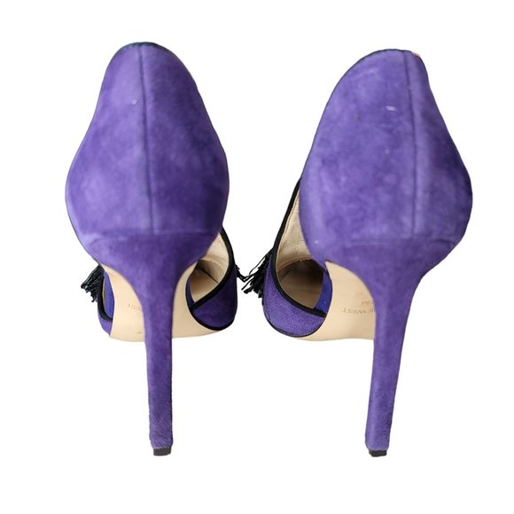 Nine West Women's Tyrell Suede Pump color Purple with Black tassels size 5 - Picture 7 of 8